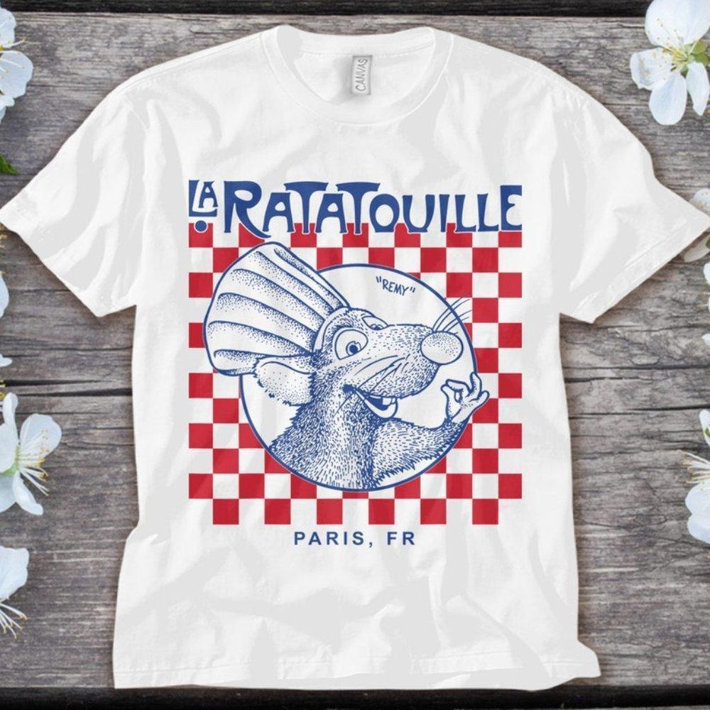 Disney Ratatouille Remy Paris Checkerboard Unisex Tee T-Shirt